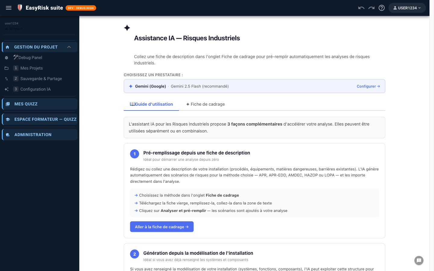 Cadrage IA — guide d'utilisation